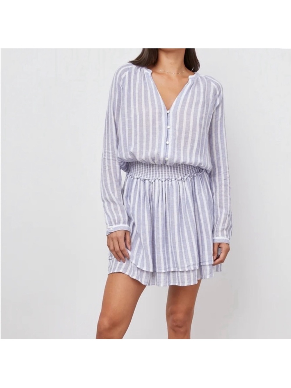 Rails Blue & White Striped Button-Front Dress